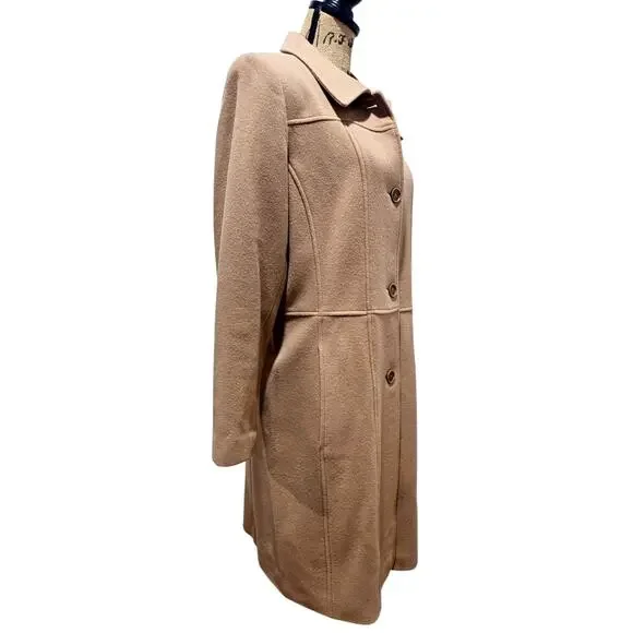 Marc New York Virgin Wool Cashmere Coat, Camel, Trench Andrew Marc Womens Sz 12 - Picture 6 of 11